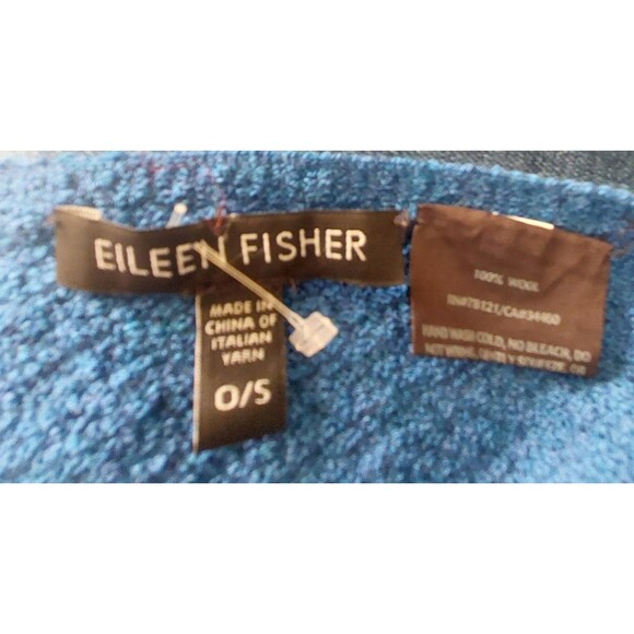 Eilen Fisher Poncho Women's Size 0/S,100 % Wool, Made In China Of Italian. - Picture 3 of 8